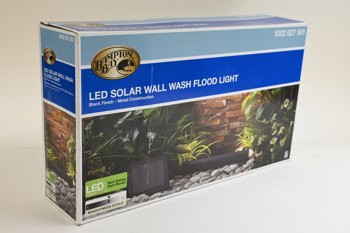 Hampton Bay 49975 Solar Black Outdoor Integrated LED Landscape Wall Wash Spot Light
