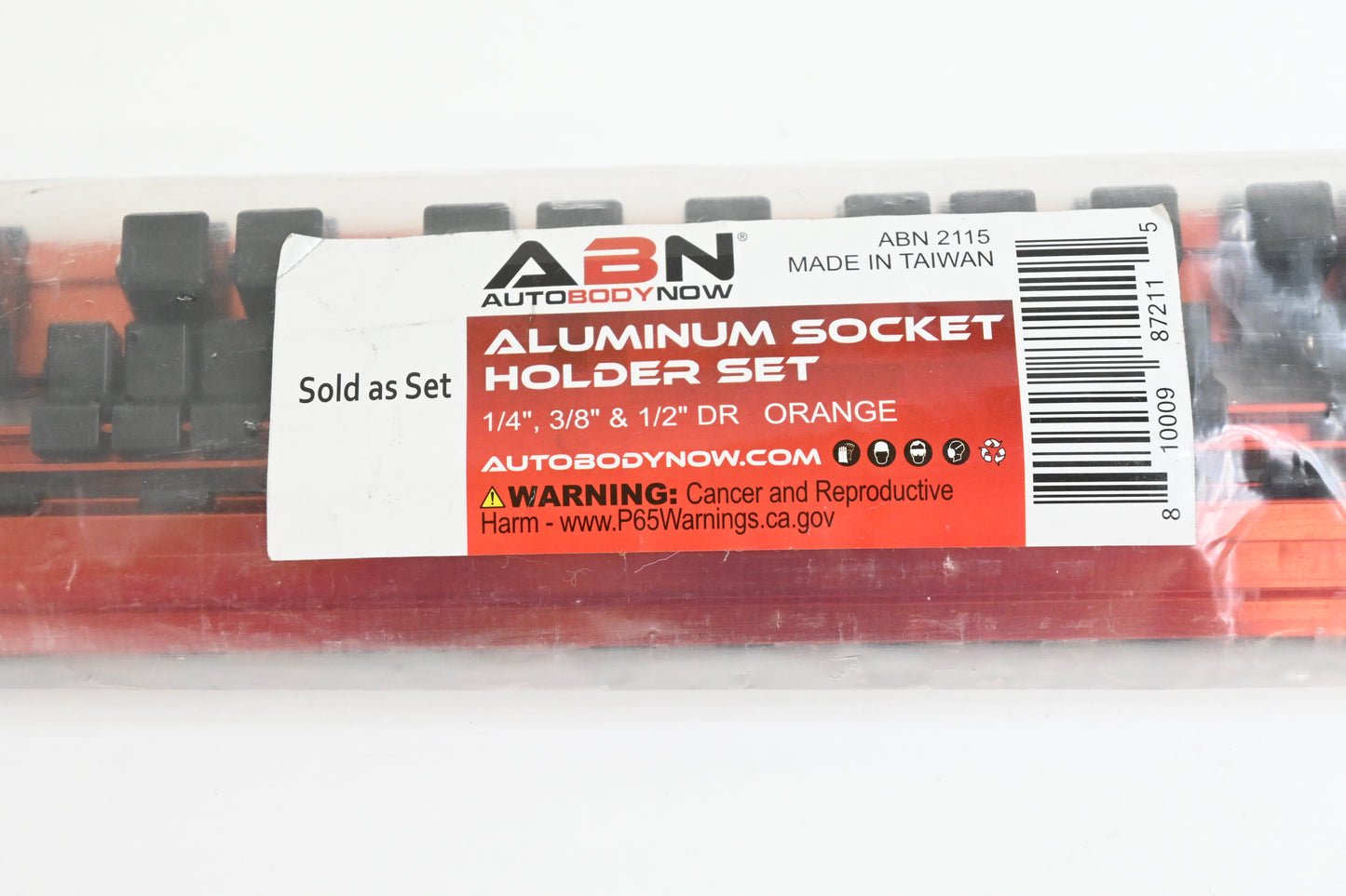 ABN SAE Socket Holder Rail Set 3pc 1/4" 3/8" 1/2" Aluminum Organizer Rails - New