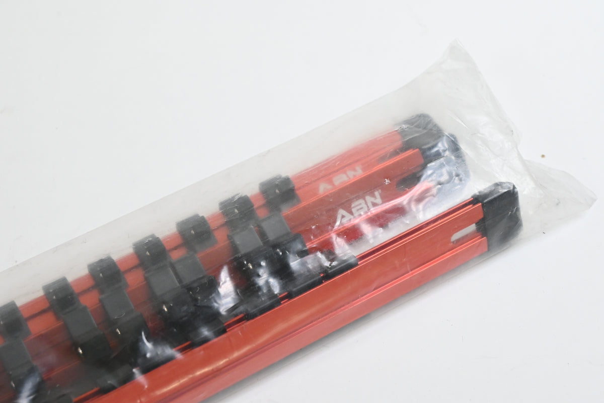 ABN SAE Socket Holder Rail Set 3pc 1/4" 3/8" 1/2" Aluminum Organizer Rails - New