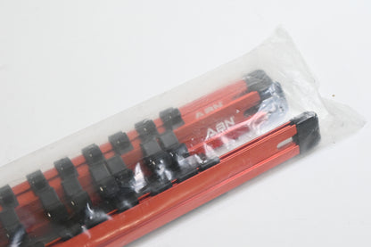 ABN SAE Socket Holder Rail Set 3pc 1/4" 3/8" 1/2" Aluminum Organizer Rails - New