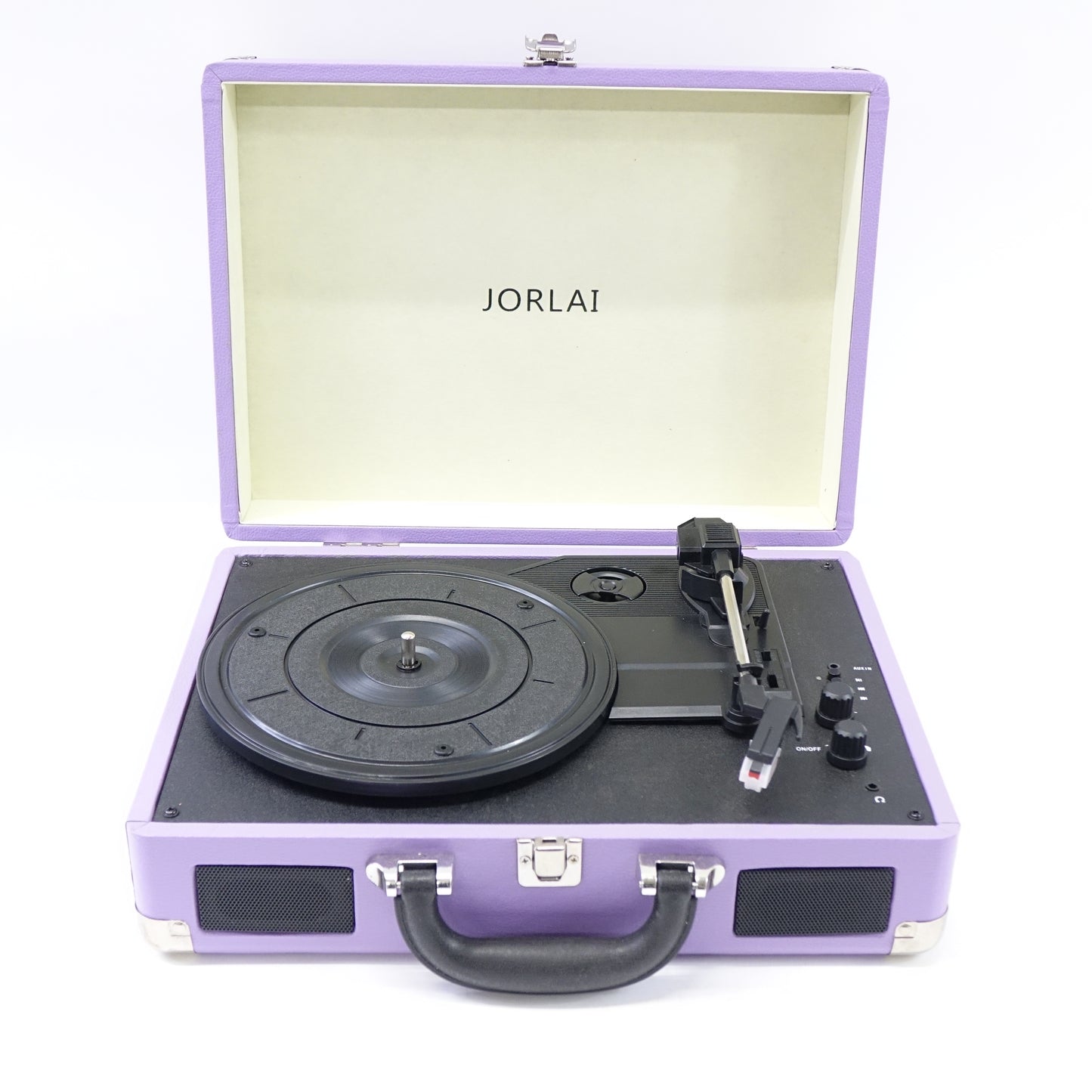 JORLAI Bluetooth Record Player 3-Speed Turntable Portable Purple