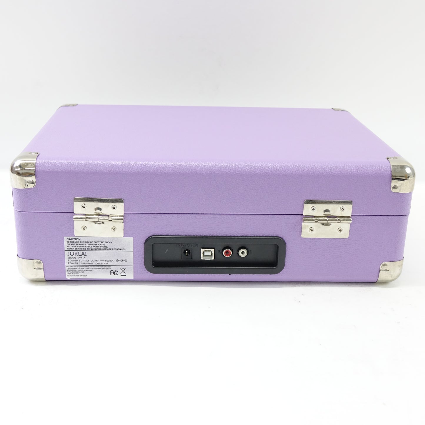 JORLAI Bluetooth Record Player 3-Speed Turntable Portable Purple