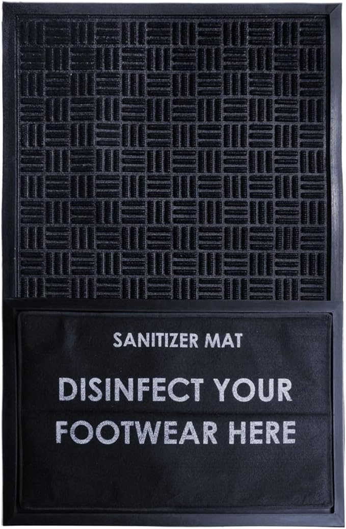 RugSmith Layered Rubber Sanitizer Doormat, Tray, and Foam Insert, 24" x 36"