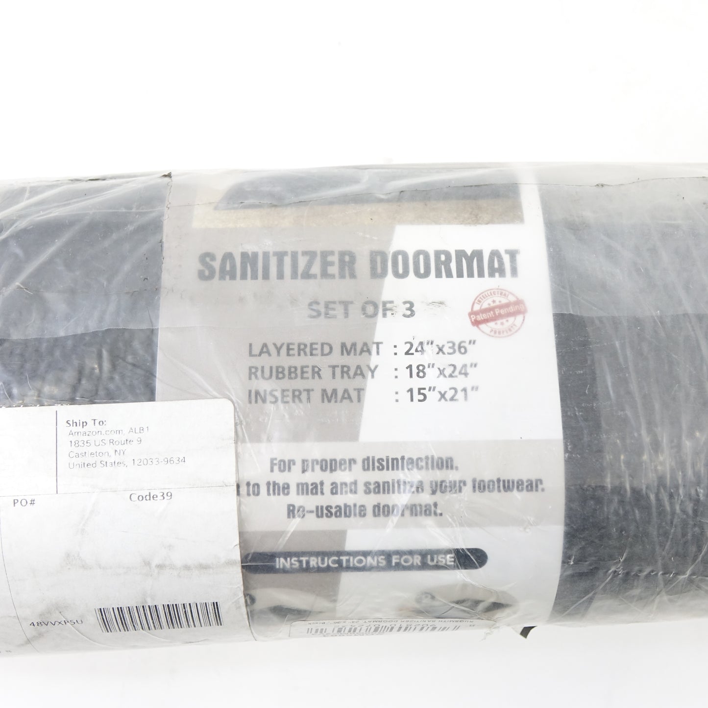 RugSmith Layered Rubber Sanitizer Doormat, Tray, and Foam Insert, 24" x 36"