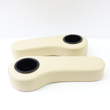 2Universal Golf Cart Rear Seat Armrest Cushions with Cup Holders, Beige / Tan Fi