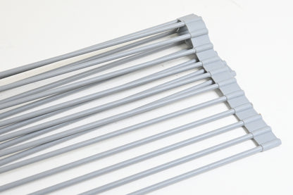 Roll Up Dish Drying Rack Heat Resistant, 20.5" L x 13" W, Grey - Open Box