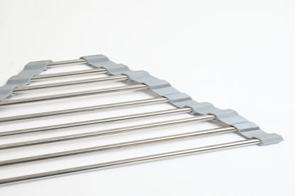 Roll Up Dish Drying Rack Heat Resistant, 20.5" L x 13" W, Grey - Open Box