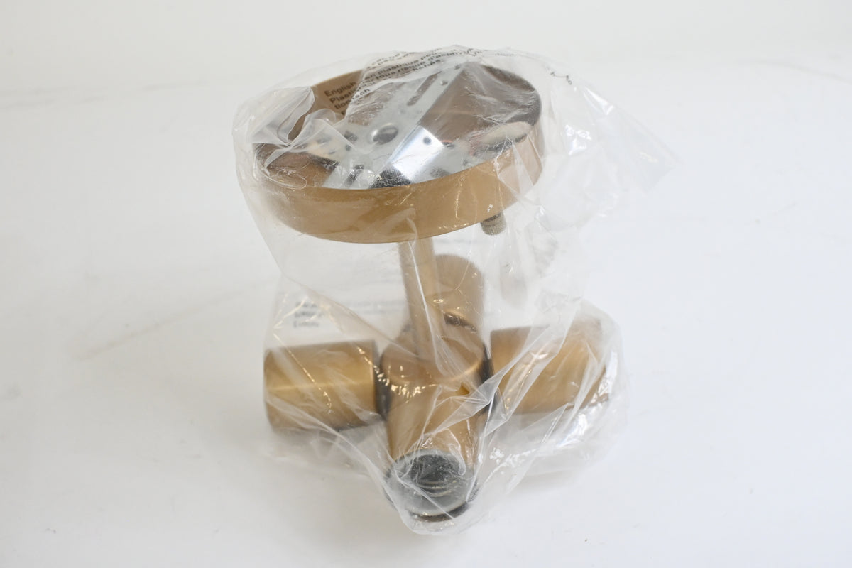 4-Light Semi Flush Mount Ceiling Light 14.4" Gold Fabric Shade Brass Finish