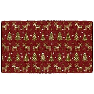Brumlow Mills Holiday Delight Red Christmas Area Rug Reindeer Tree Mat 30x46 - N