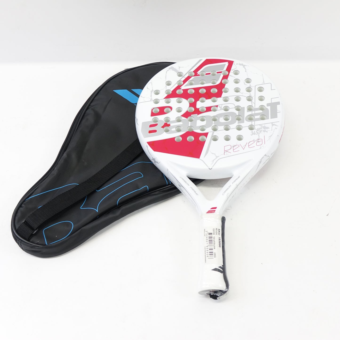 Babolat Carbon Fiber Reveal Padel Paddle, White/Pink