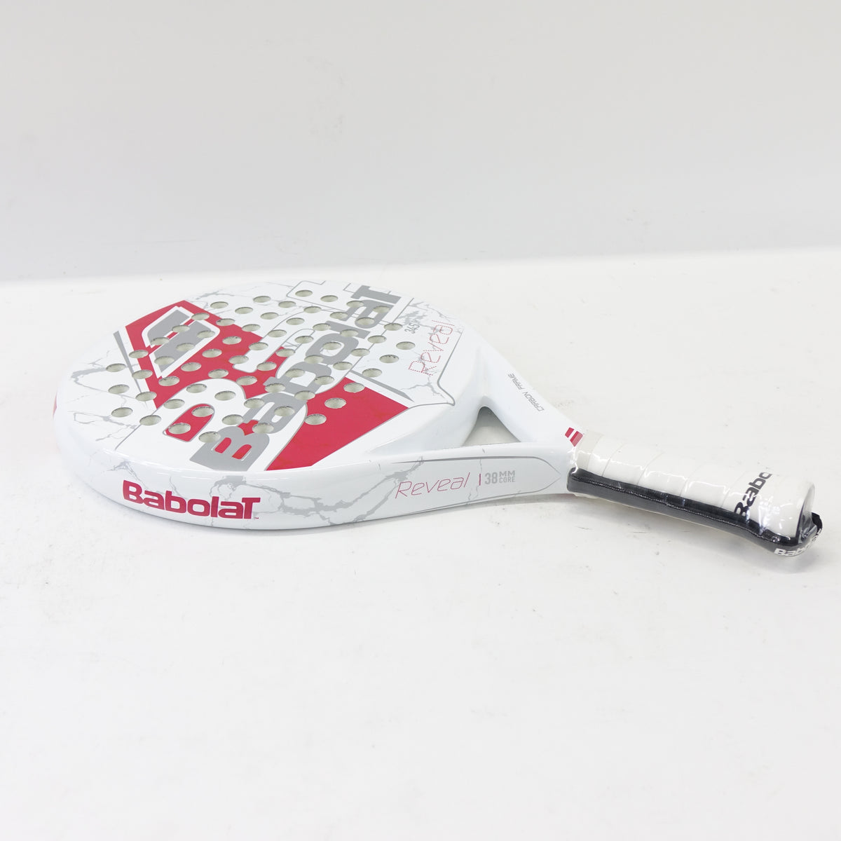 Babolat Carbon Fiber Reveal Padel Paddle, White/Pink