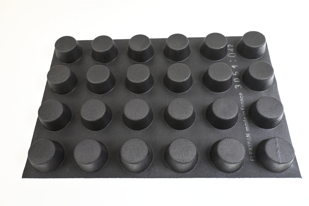 Sasa Demarle FP 03051 Flexipan 4-Ounce Muffin Pan with 24 Molds,Black