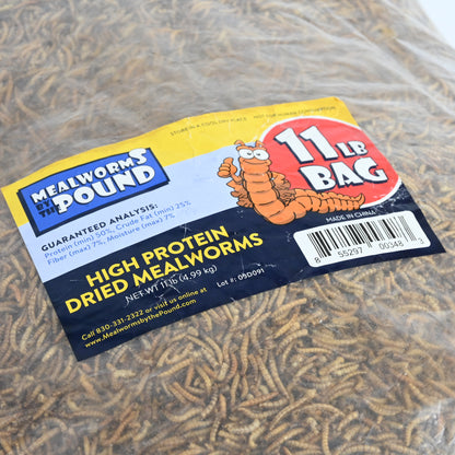 MBTP Bulk Dried Mealworms - Treats for Chickens & Wild Birds (11 Lbs)