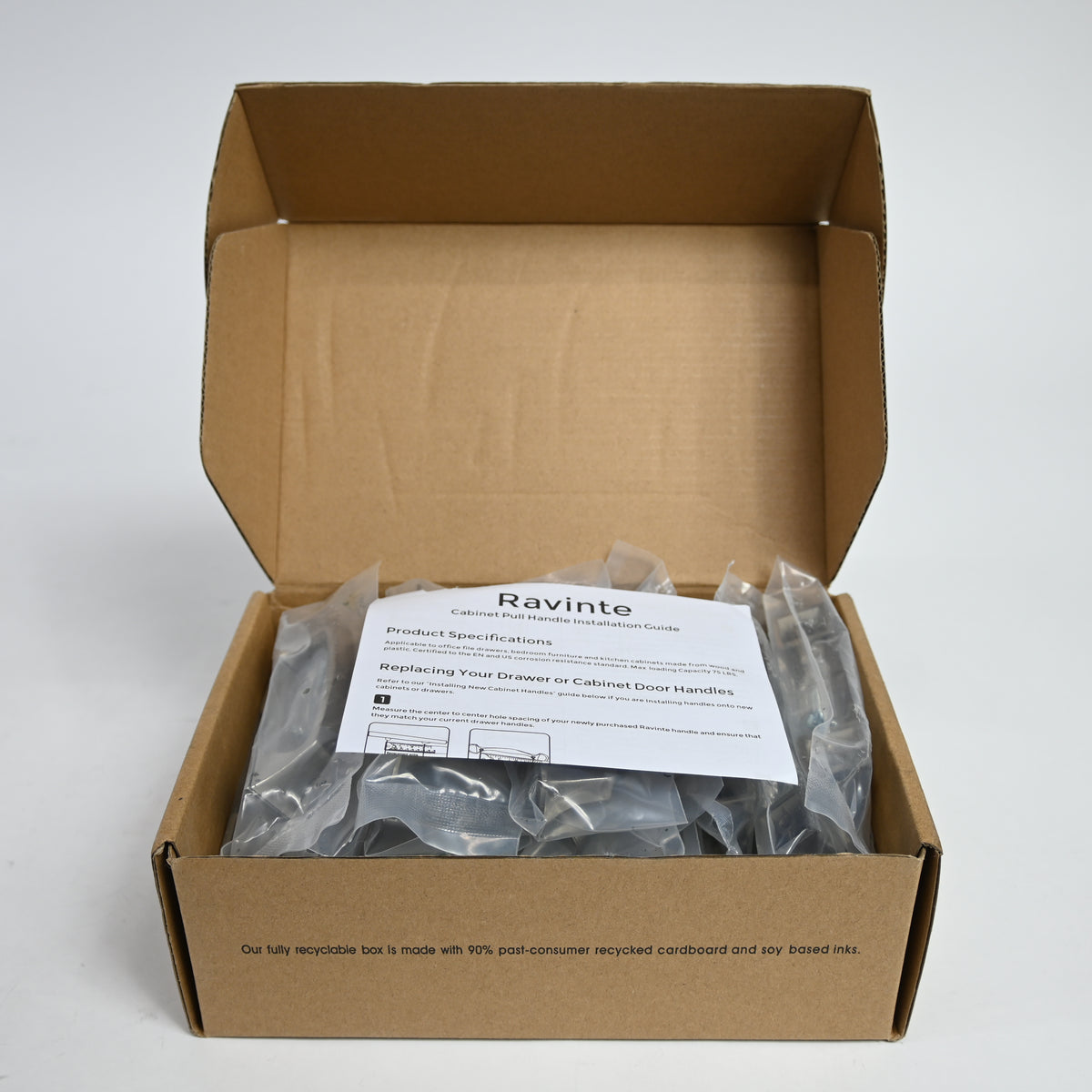 Ravinte 3" Square Cabinet Pulls Brushed Satin Nickel Drawer Handles (25 Pack)