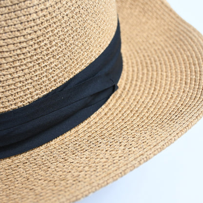 AOOF Men's and Women's Beach Sun Shading Straw hat Lightbrown, One Size