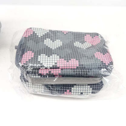 Tilami 18 Inch Kids Rolling Backpack Wheeled School Travel Bag Grey Pink Hearts