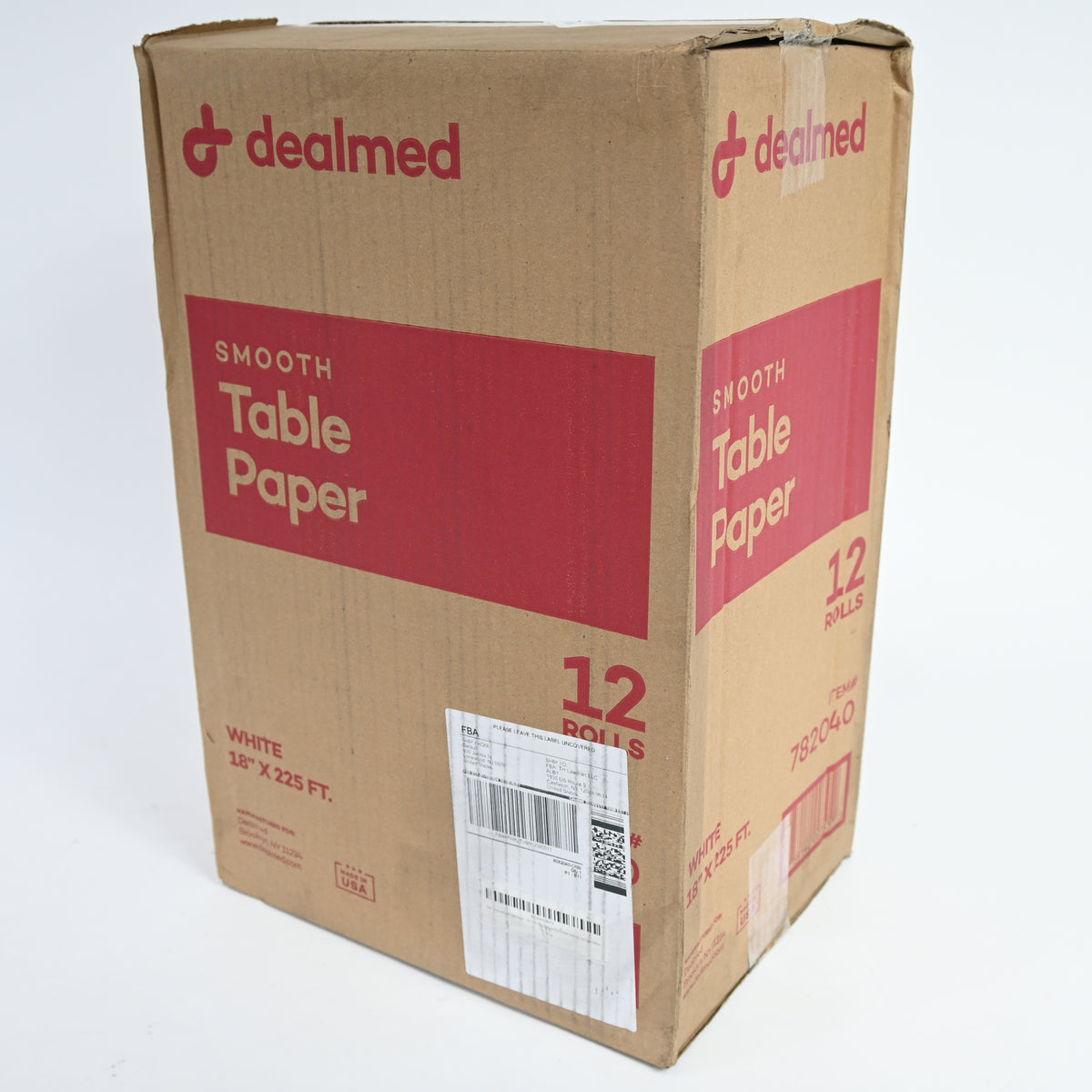 Dealmed Exam Table Paper (12 Rolls) 18” x 225' Smooth, White Medical Exam Cover