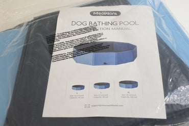 Meowant Foldable Dog Pool XL 63"x12" Hard Plastic Collapsible Pet Bath Tub - New