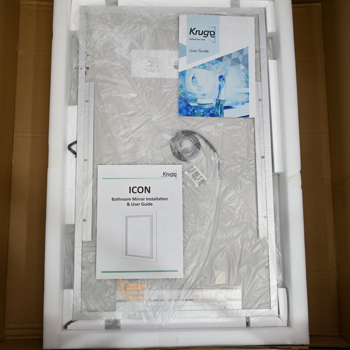 Krugg 20"X32" LED Bathroom Mirror Includes Dimmer & Defogger Wall Mount