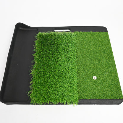 ENHUA GOLF Hitting Mat with Ball Tray,21x18 INCH Turf Indoor/Outdoor Pad w/9Tees