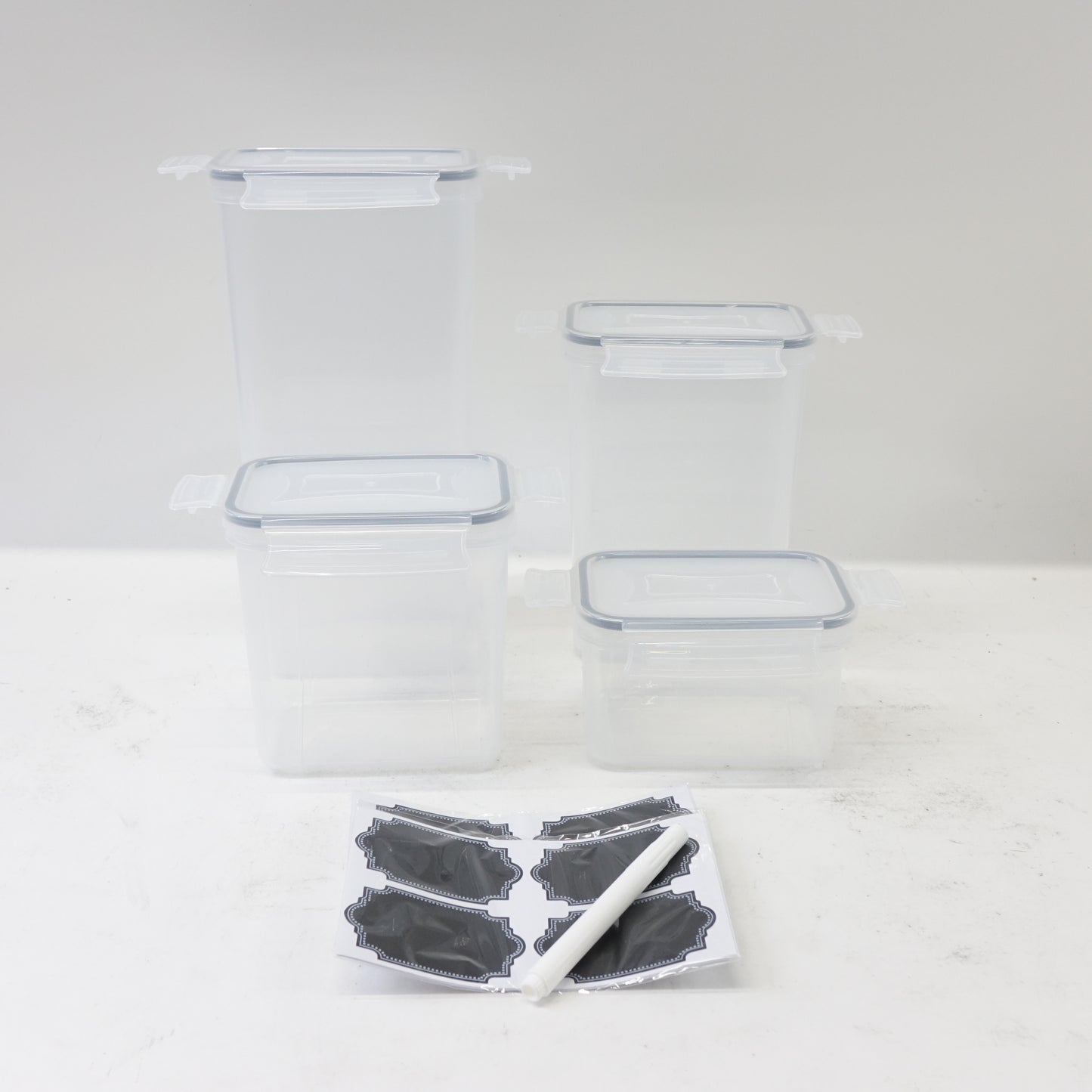 BPA Free Plastic Cereal & Dry Food Storage 25PCS Labels, Marker - Open Box