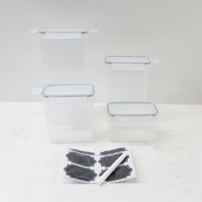 BPA Free Plastic Cereal & Dry Food Storage 25PCS Labels, Marker - Open Box