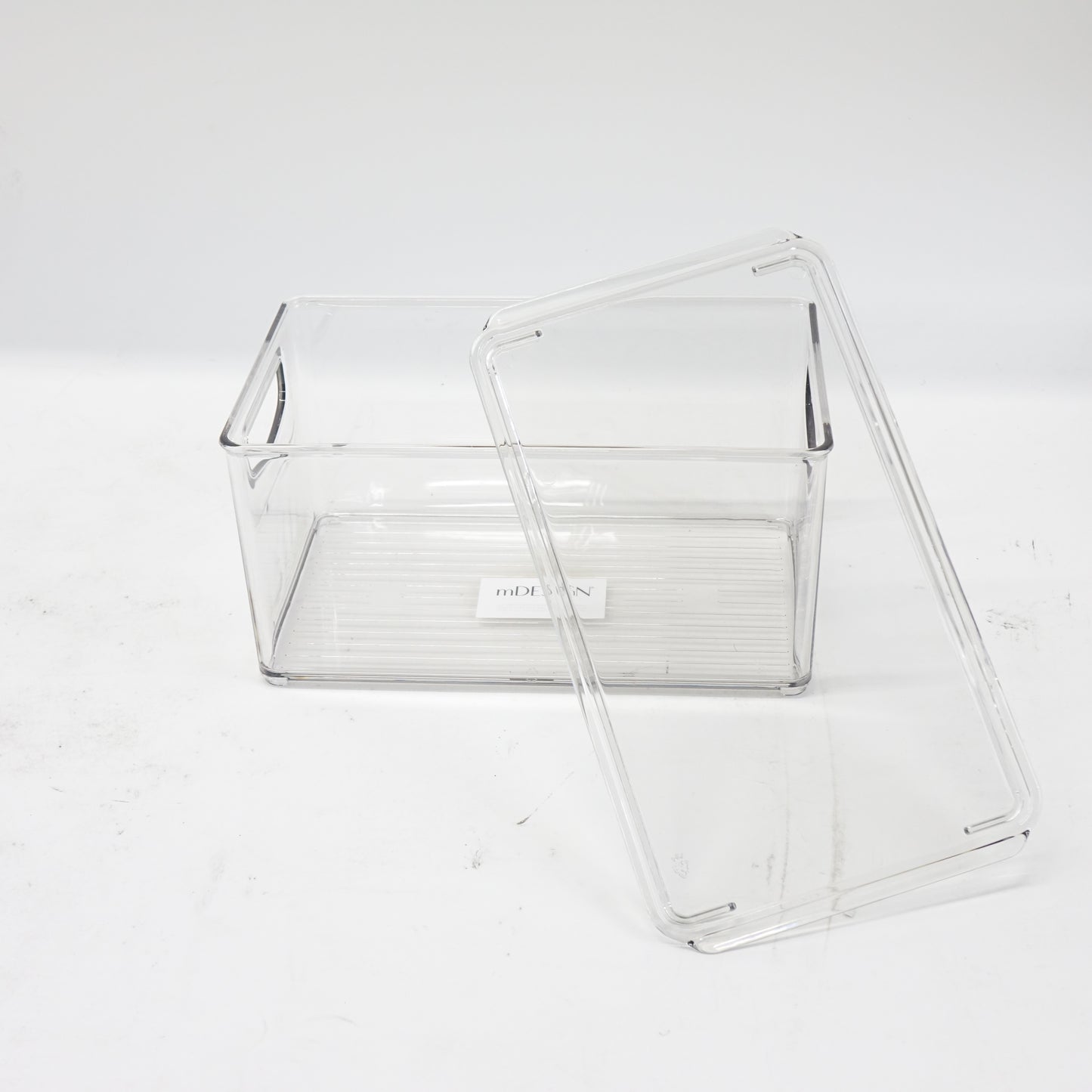 mDesign Deep Storage Bin Containers with Lid 8 Pack Clear Pantry Organizer