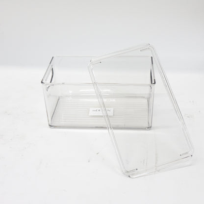mDesign Deep Storage Bin Containers with Lid 8 Pack Clear Pantry Organizer