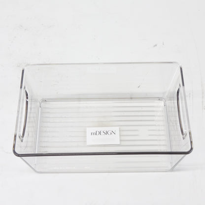 mDesign Deep Storage Bin Containers with Lid 8 Pack Clear Pantry Organizer