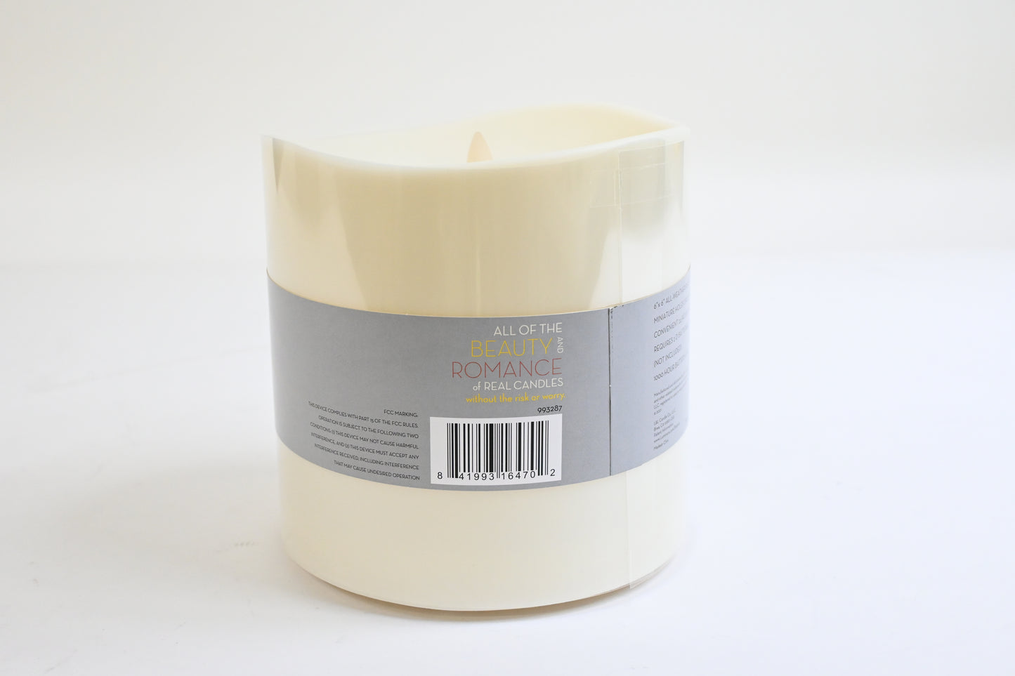 Luminara Outdoor Moving Flame 6" Pillar Flameless LED Candle, Melted Edge, Ivory
