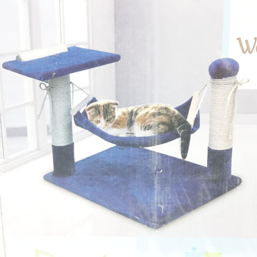 Cat Tree Tower with Hammock Scratching Posts 19" Condo Plush Play Center - New