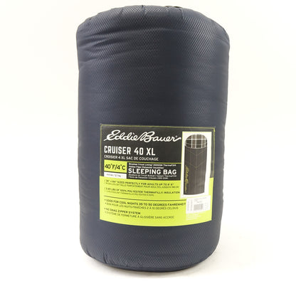 Eddie Bauer Cruiser 2 40º Sleeping Bag - Tall, Storm, One Size