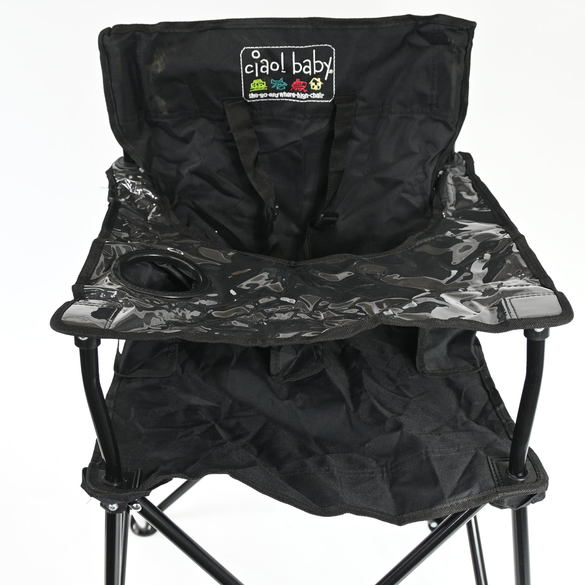 ciao! baby Portable High Chair Folding Travel Chair with Carry Bag (Black)