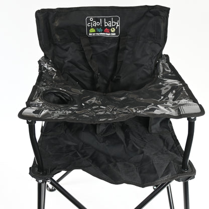 ciao! baby Portable High Chair Folding Travel Chair with Carry Bag (Black)