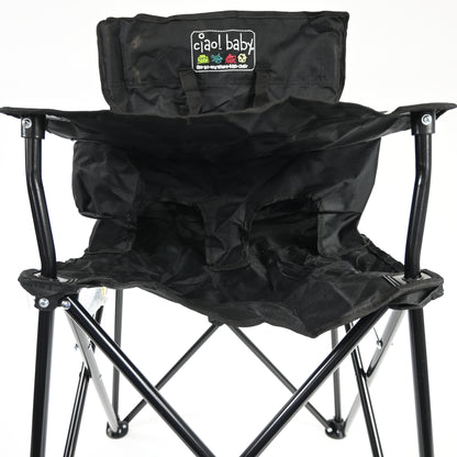 ciao! baby Portable High Chair Folding Travel Chair with Carry Bag (Black)