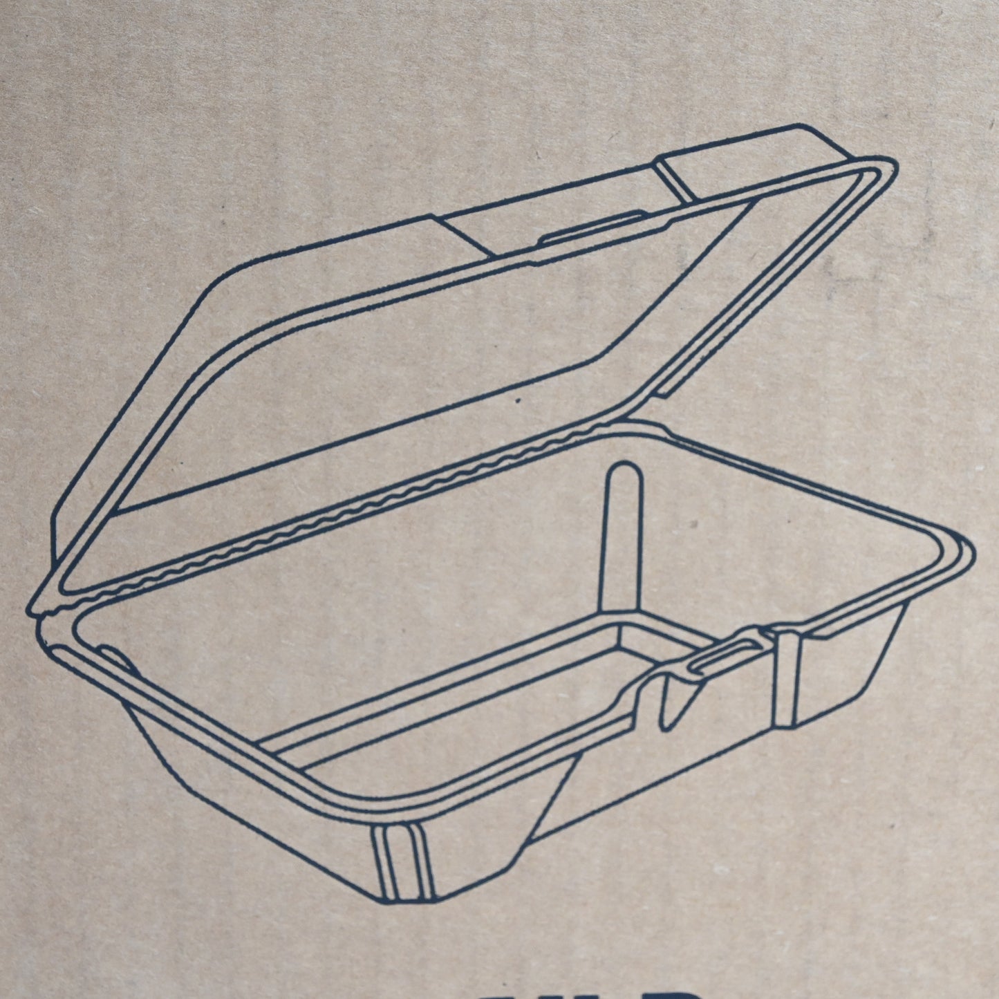 1-Compartment Foam Container 100 / Bag with Removable Hinged Lid