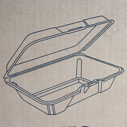 1-Compartment Foam Container 100 / Bag with Removable Hinged Lid