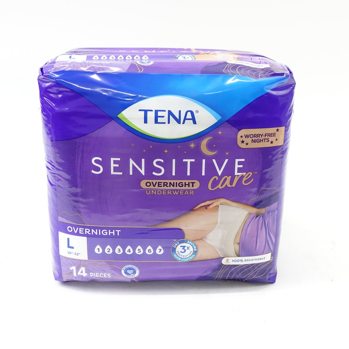 Tena Incontinence Underwear for Women, for Overnight, Large, 14 Count (Pack of 4)