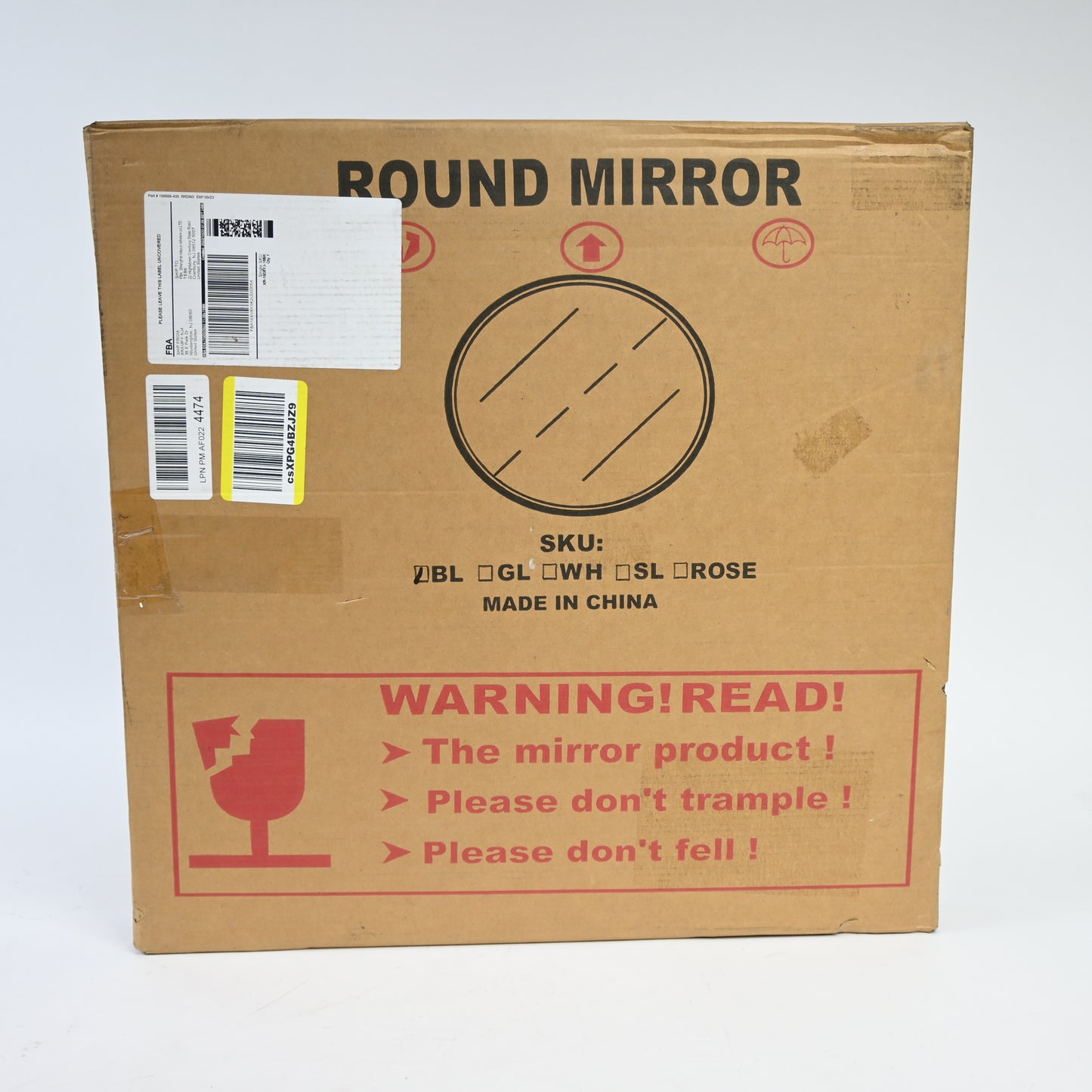 Round Black Bathroom Mirror - Wall Mounted Mirror 18" x 18" - Open Box