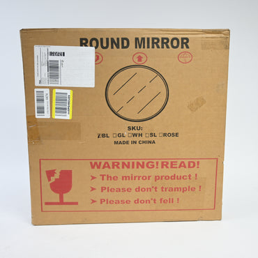 Round Black Bathroom Mirror - Wall Mounted Mirror 18" x 18" - Open Box