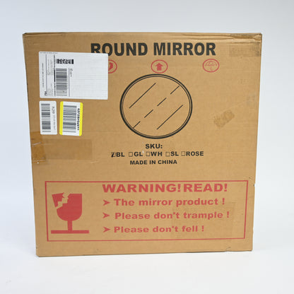 Round Black Bathroom Mirror - Wall Mounted Mirror 18" x 18" - Open Box