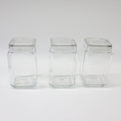 Daitouge Wide Mouth Glass Jars with Lids, 55 oz Clear Glass Canisters- Set of 3