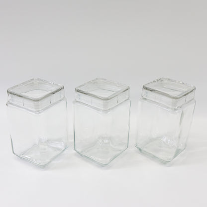 Daitouge Wide Mouth Glass Jars with Lids, 55 oz Clear Glass Canisters- Set of 3