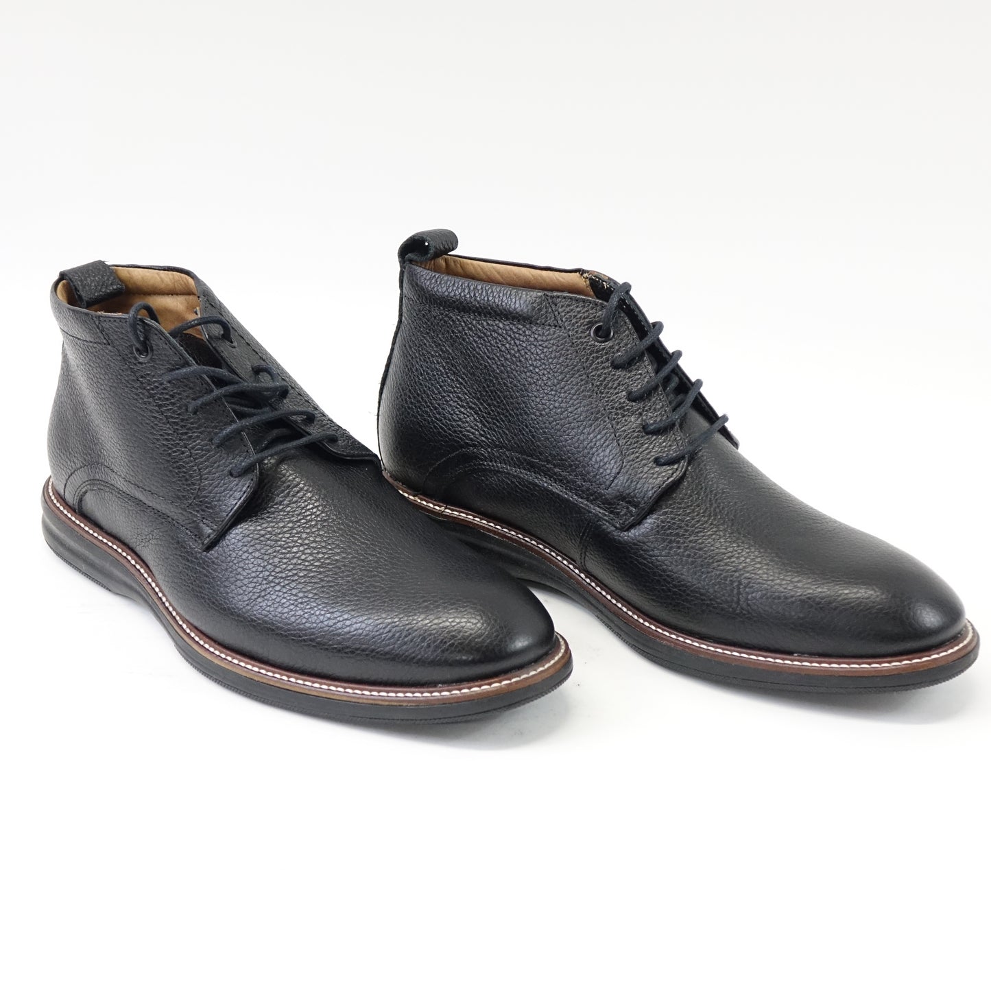 MJNY Men's Genuine Leather Chukka Ankle Boots Breathable Black Grainy Size 9.5