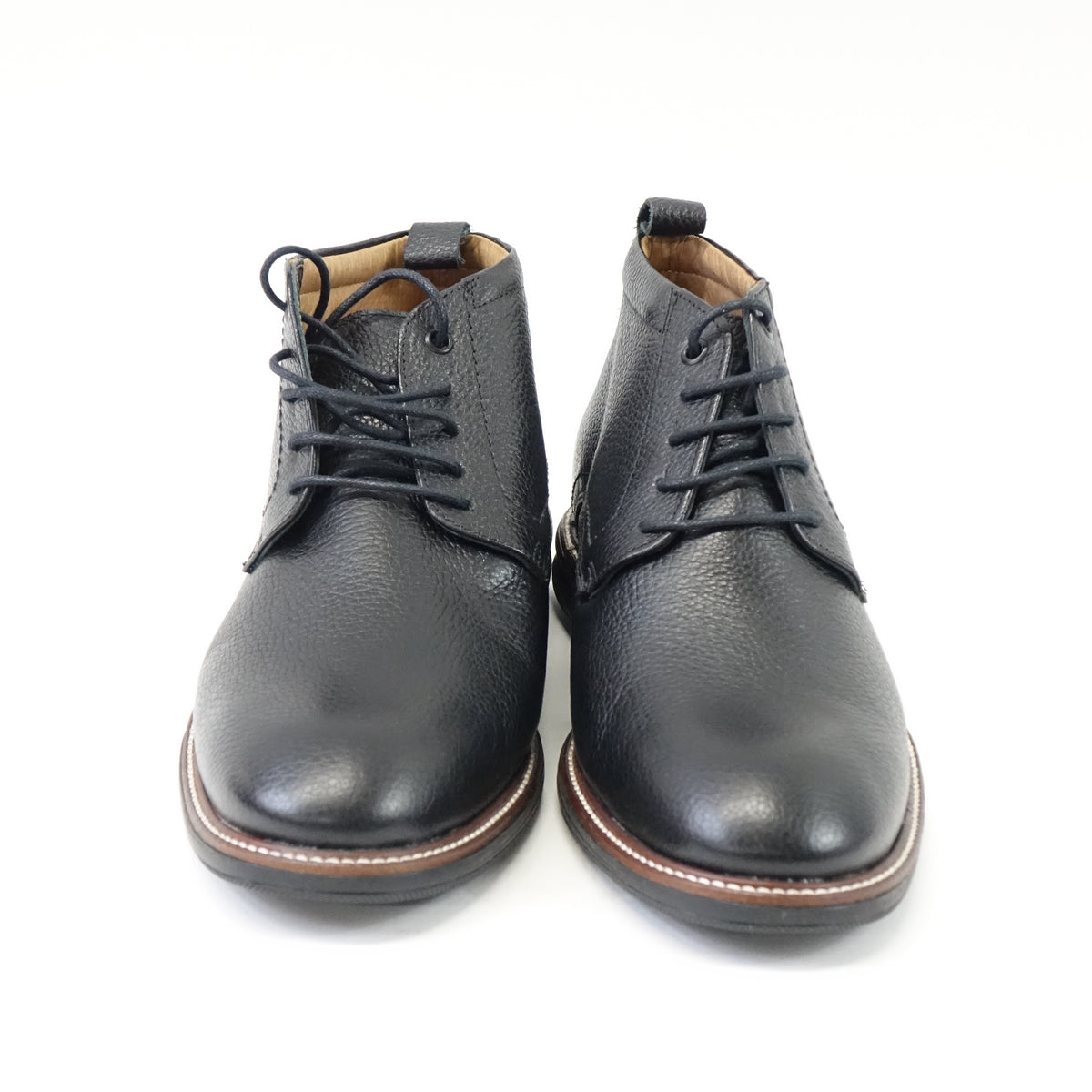MJNY Men's Genuine Leather Chukka Ankle Boots Breathable Black Grainy Size 9.5