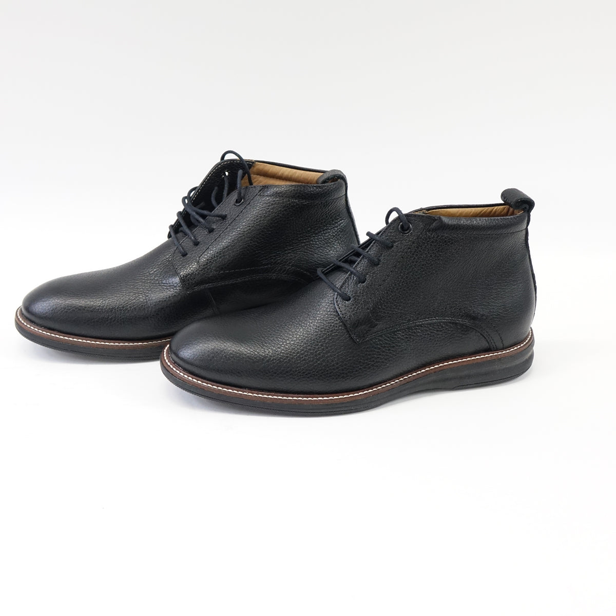 MJNY Men's Genuine Leather Chukka Ankle Boots Breathable Black Grainy Size 9.5