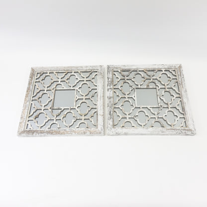 Uttermost Sorbolo Square Wall Mirrors – Set of 2 Moroccan Geometric Fretwork A
