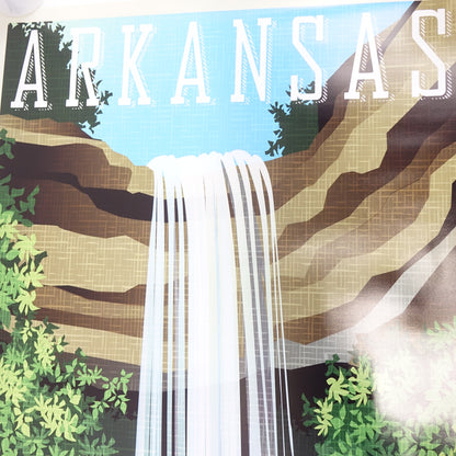 Retro Style Arkansas Travel Poster Vintage State Map Print 24"x36"