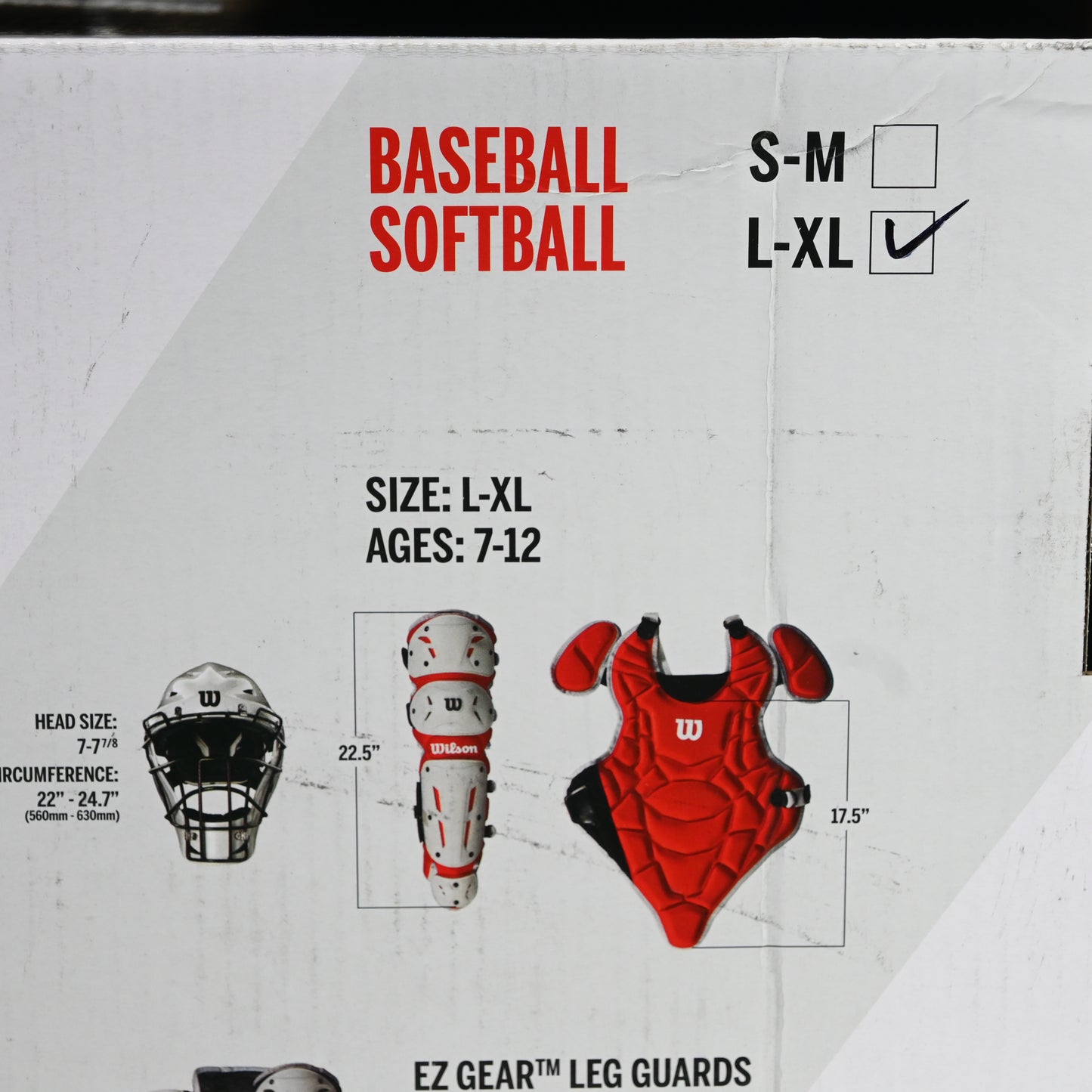 Wilson EZ Gear 2.0 Catcher’s Gear Kit, Scarlet (L/XL)