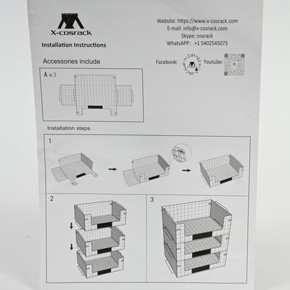 Stackable Wire Storage Baskets 15.6" x 7.48"  x 6.7" (3 Pack)